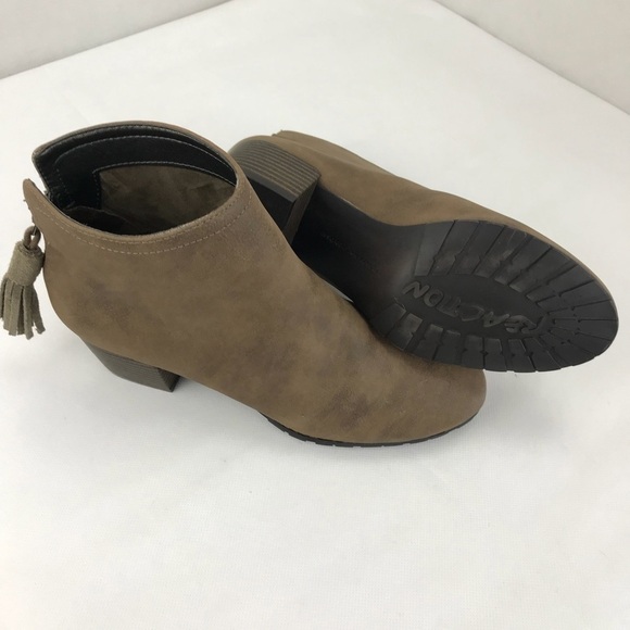 Reaction Kenneth Cole ankle boots suede women tan western bohemian casual city 8 - Picture 4 of 8
